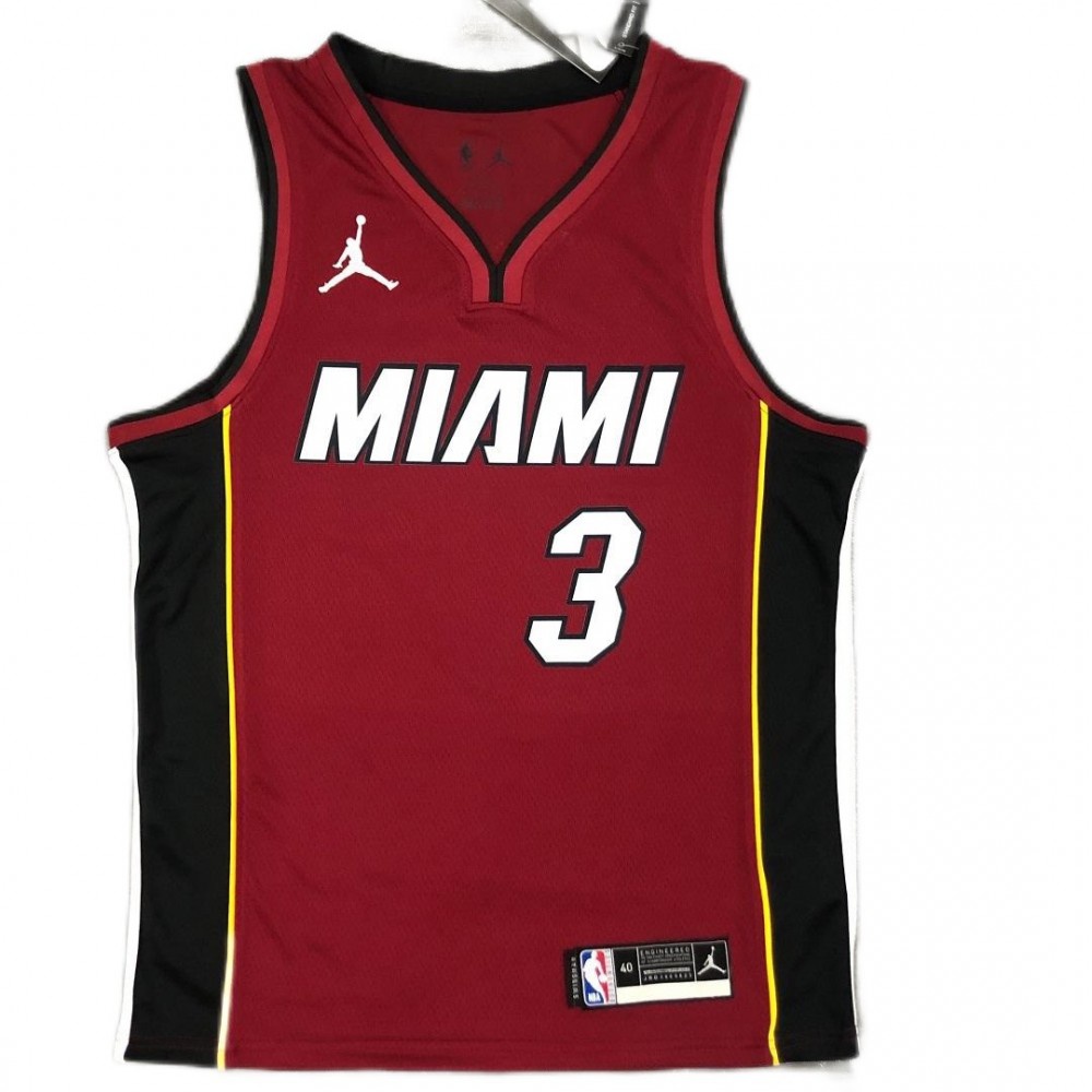 Men's Miami Heat Dwyane Wade #3 Jordan Red 20/21 Swingman Player Jersey - Statement Edition-Pro Kit Vault | Brand New 26/27 Sports Jerseys